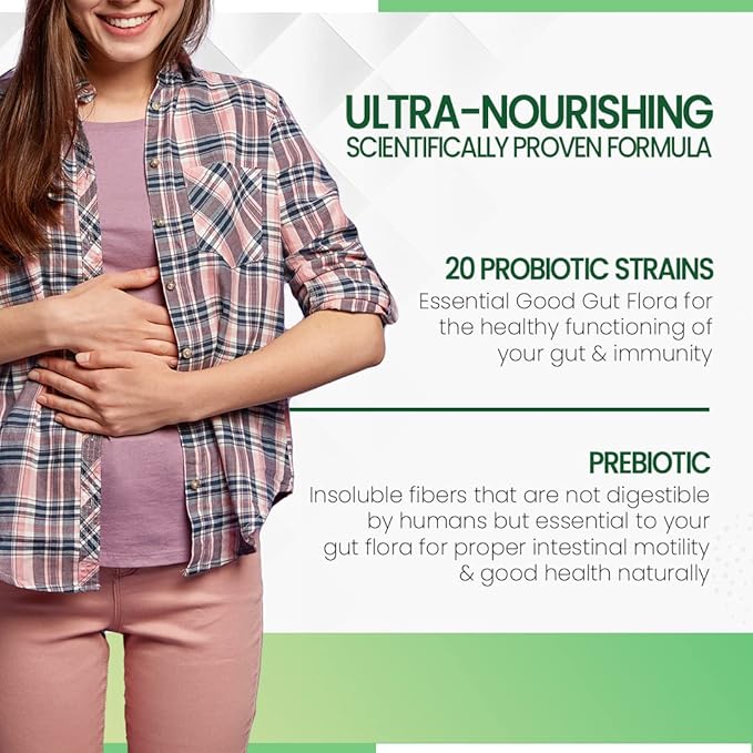 Himalayan Organics Probiotics 50 Billion CFU 150mg with Prebiotics | 10X Better Digestion &amp Immunity | Improve Gut Health - 60 Veg Capsules