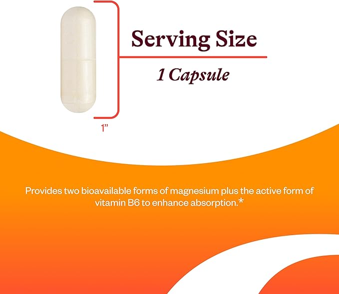 Seeking Health Magnesium Plus - Formula with Vitamin B6 - Magnesium Malate &amp Glycinate Supplement to Support Bone Health Sleep &amp Feelings of Calm - 100 Capsules