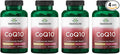 Swanson CoQ10 Cardiovascular and Cellular Energy Supplement for Heart-Health-Conscious Adults Seeking Antioxidant Support - 200 mg (90 Vegan Capsules 4 Pack)