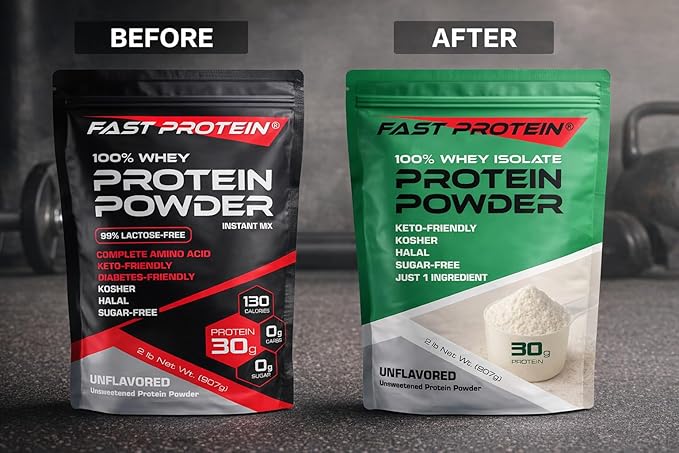Whey Isolate Protein Powder Unflavored - 30g Protein Powder - Kosher Halal Keto Clean Label Fast Protein - 2LB 30 Servings