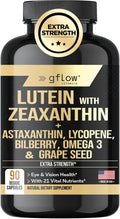 Lutein and Zeaxanthin Supplements - Advanced Eye Vitamins with Astaxanthin Omega 3 Resveratrol Bilberry Lycopene Quercetin Ginkgo Biloba Vitamin D | Health Vision | Made in USA