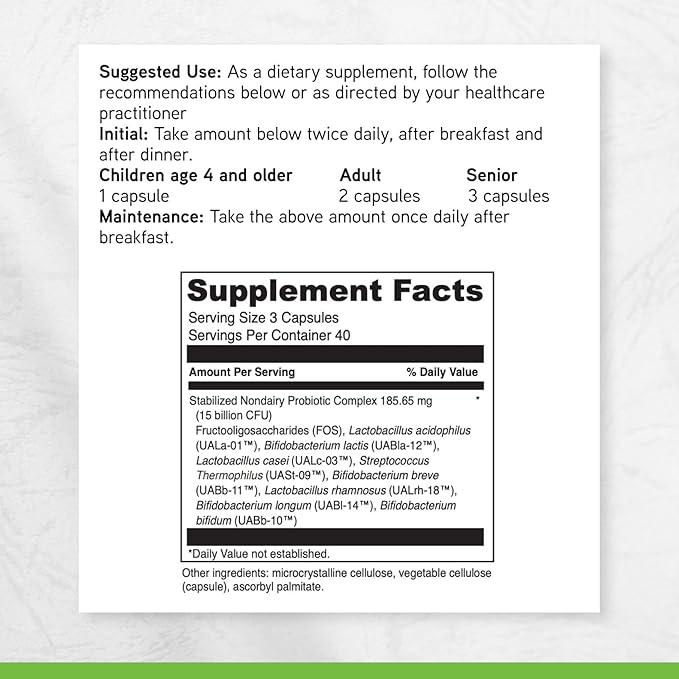 DAVINCI Labs Mega Probiotic ND - Non-Dairy Probiotic Supplement Supports Gut Digestive &amp Brain Health* - Gut Health Support Supplement with Non-Dairy Complex* - 120 Vegetarian Caps