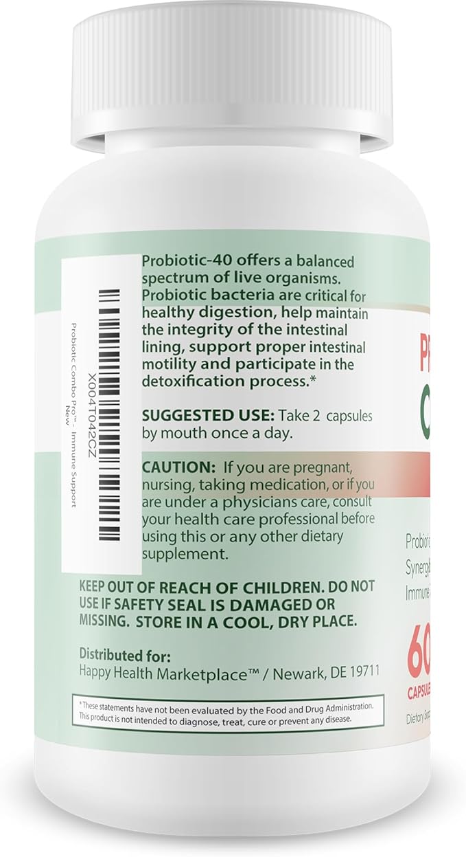 Probiotic Combo Pro - Our Best Probiotic Prebiotic Combo &amp Best Prebiotics and Probiotics For Diverticulosis - 40 Billion Cfu Probiotics Vitamin D Zinc Fiber Diverticulosis Supplement