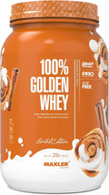 Maxler 100% Golden Whey Protein - 24g of Protein per Serving - Whey Protein Powder for Pre Post Workout - Fast-Absorbing Whey Concentrate Isolate &amp Hydrolysate Blend - Cinnamon Bun 2 lb