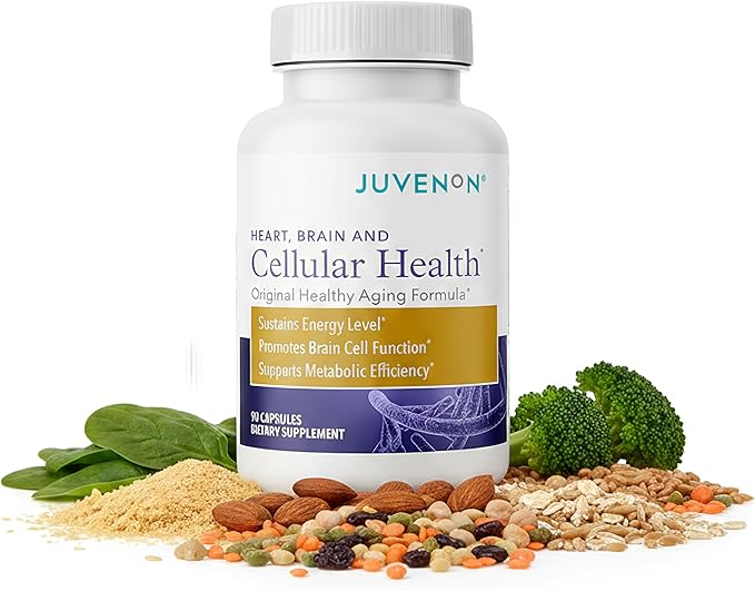 Juvenon Cellular Health Supplement - Energy Focus &amp Healthy Aging for Heart Brain Cell &amp Metabolism | Acetyl L-Carnitine ALCAR Alpha Lipoic Acid ALA Biotin | NAD+ Support Capsules 90 Cou