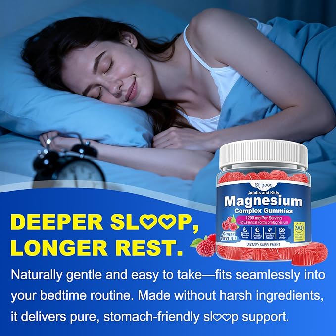 180 Count | Magnesium Complex Gummies for Women &amp Men 12 Forms of Magnesium (Glycinate Citrate&amp More) Magnesium Supplement with Ashwagandha – Supports Sl♡ep Bone Energy Raspberry Flavor