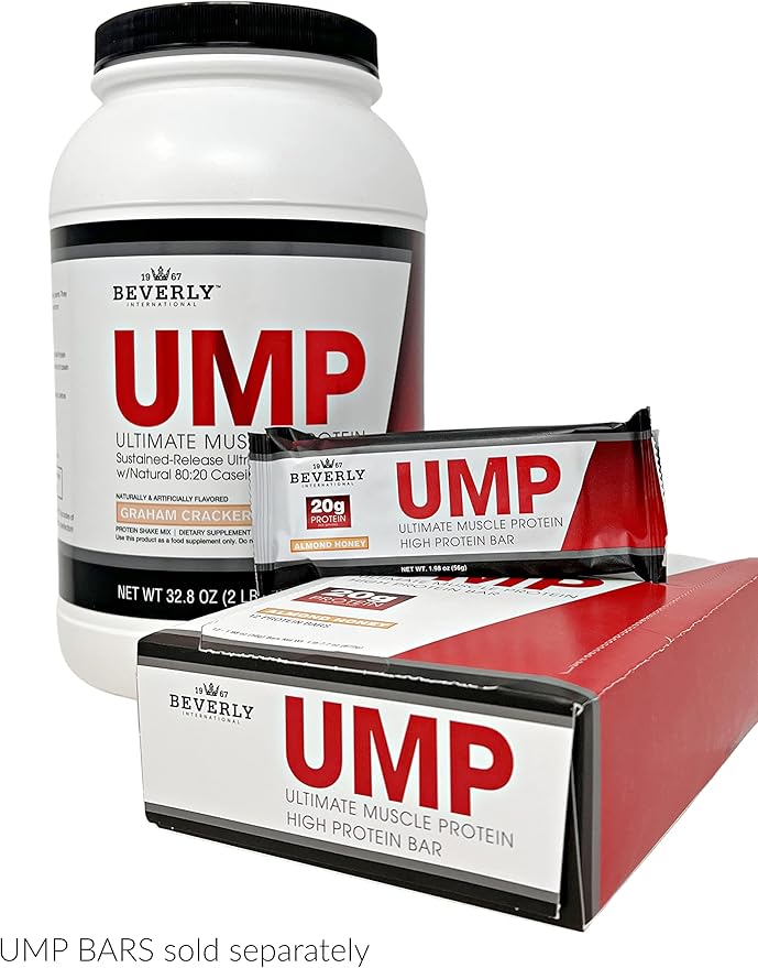 Beverly International UMP Protein Powder Graham Cracker. Unique Whey-Casein Ratio Builds Lean Muscle Support. Easy to Digest. No Bloat. (32.8 oz) 2lb .8 oz