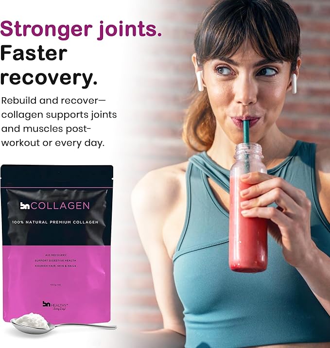 BNHealthy Collagen Peptides Powder 2-Pack for Hair Skin Nails and Joints - Premium Bovine Collagen - 100% Tasteless Formula with 13.5g Protein Per Serving