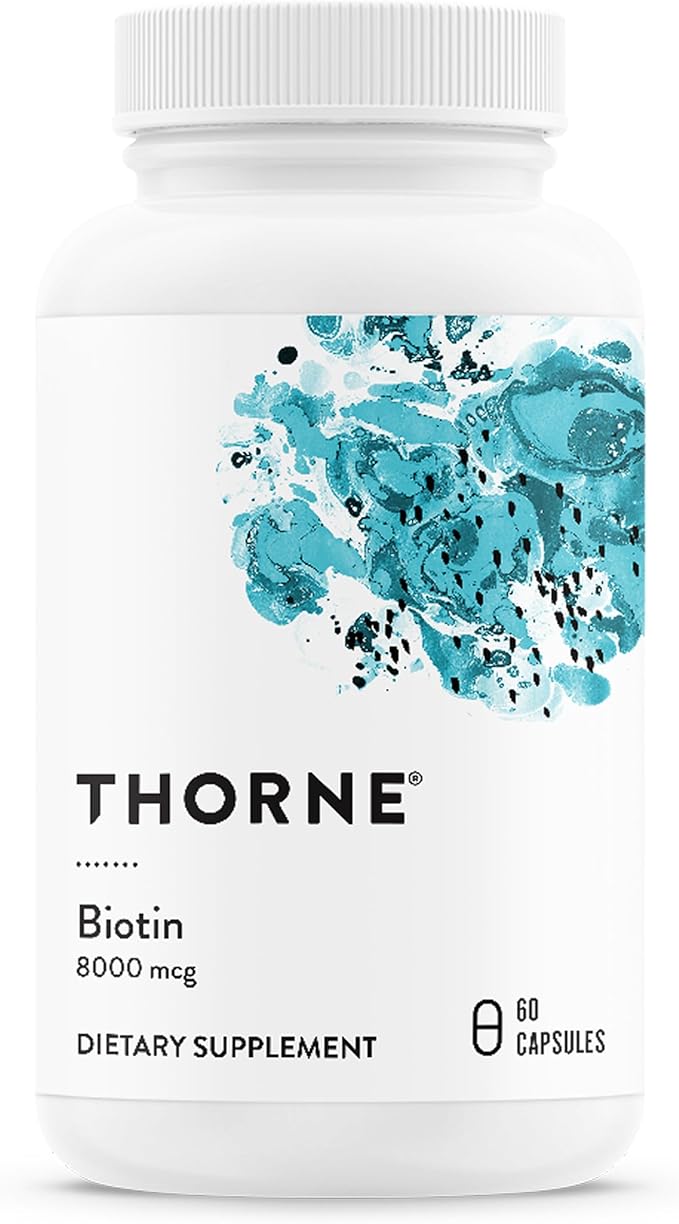 THORNE - Biotin - Vitamin B7 Supplement for Healthy Hair Nails Skin &amp Metabolism - Supports Nerve Health* - Third-Party Certified - Gluten Dairy &amp Soy-Free - 60 Capsules