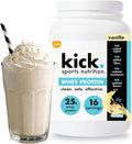Kick Whey Protein Powder Vanilla Flavor 25 G Protein Gluten Free Workout Supplement With Amino Acids to Support Fitness Goals &amp Digestive Wellness No Added Sugar No Artificial Flavor 16 Serv