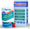 FIRST DAY Women’s Brain Gummies for Focus Memory &amp Clarity | Cognizin® Citicoline + Phosphatidylserine | Natural Sustained Energy Peach Flavor Vegan Non-GMO | 30-Day Supply