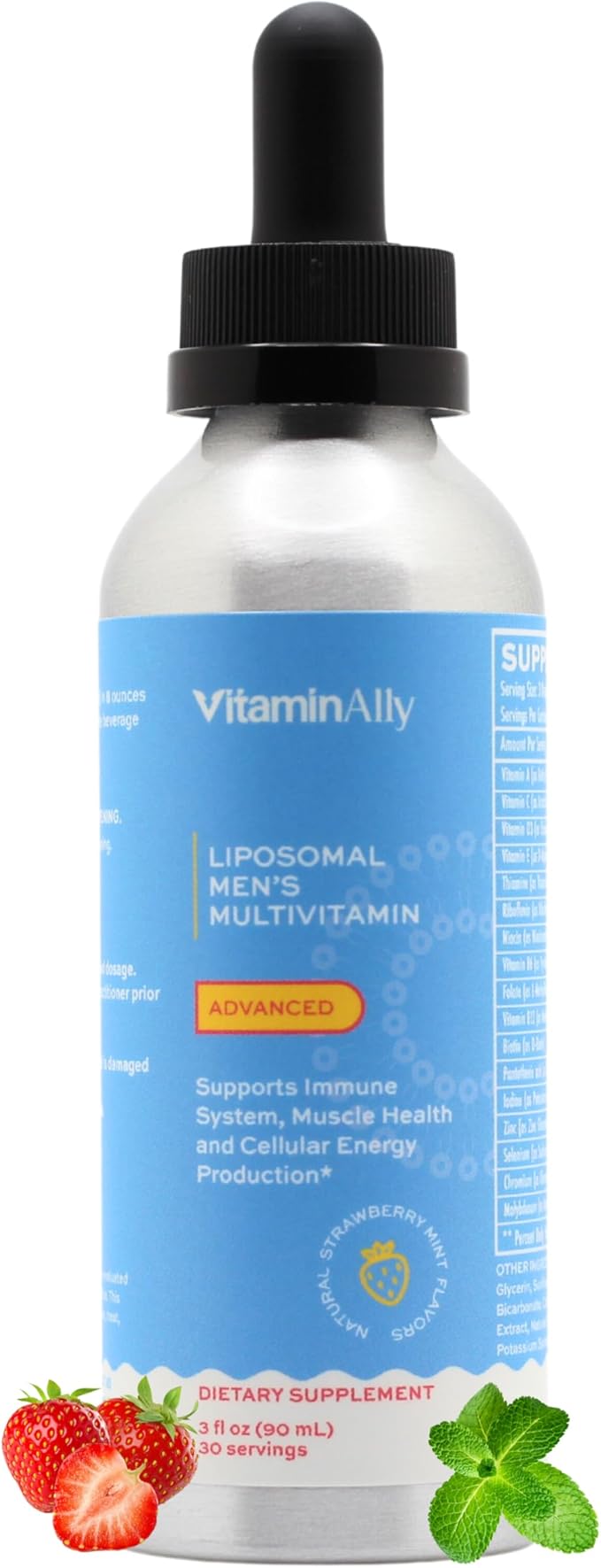 Liposomal Men's Liquid Multivitamin Drops | Non-GMO | Sugar Free | Gluten Free | 30 Day Supply | Supports Immune System Muscle Health Cellular Energy Production