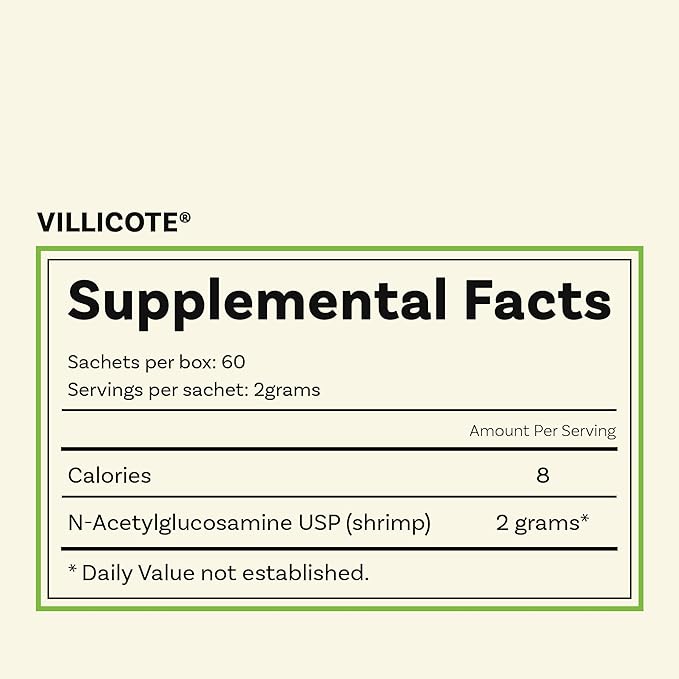 Wellesley Therapeutics Villicote Restores Gut Health Digestive Comfort Non-GMO Gluten-Free Dairy-Free Prebiotics 120g 60 sachets