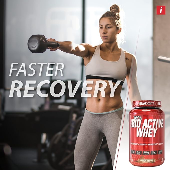 iSatori 100% Bio-Active Whey Protein Muscle Growth &amp Recovery with Whey Isolate Hydrolysate Concentrate BCAAs &amp Colostrum Peptides 25g of Protein Per Serving - Chocolate Sensation (26 Ser