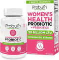 Probulin Womens Probiotic - Vaginal UT Gut &amp Immune Health with Lactobacillus Reuteri - 20 Billion CFU 12 Probiotic Strains &amp Prebiotics - 90 Vegan Gluten Free Capsules for Whole-Body Well