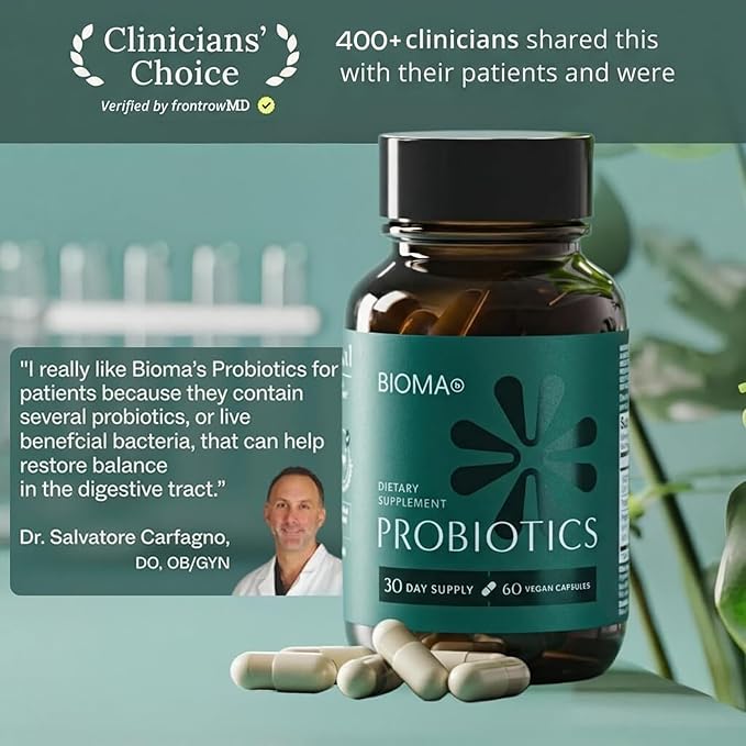 BIOMA Probiotics - Digestive Health Probiotic - Gut Support for Men &amp Women with Xylooligosaccharides Tributyrin &amp Bifidobacterium - Vegan &amp Gluten Free - 60 Delayed-Release Capsules (30-