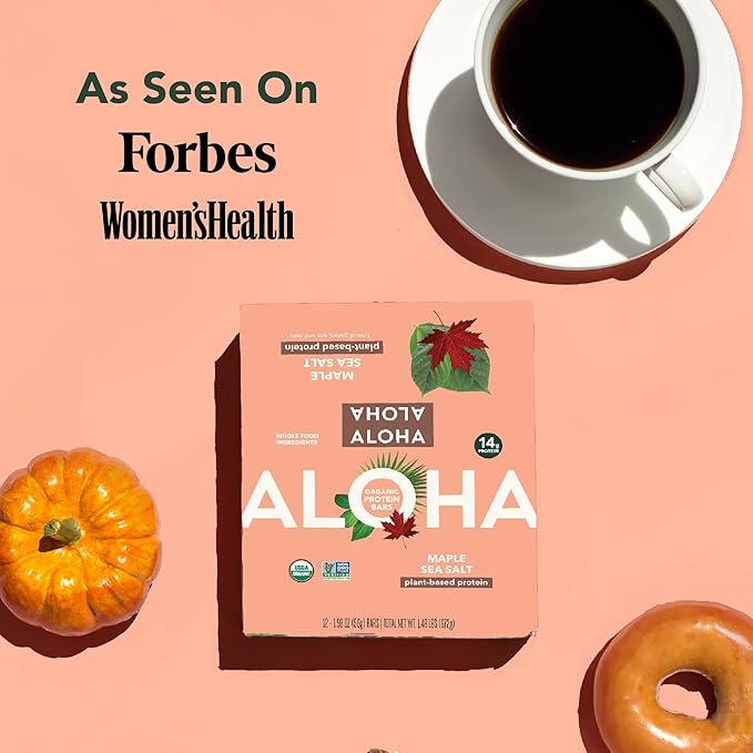 Aloha Organic Maple Sea Salt Protein Bar 12 ct