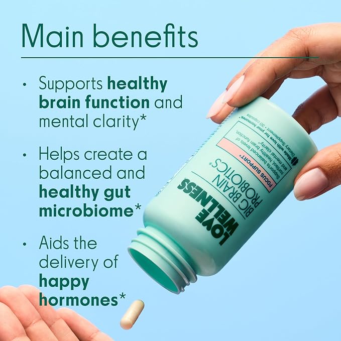 Love Wellness Daily Love Multivitamin &amp Big Brain Probiotics | Mind and Body Duo | Womens Vitamin and Probitoic