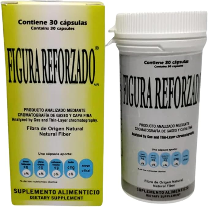 Figura Reforzado Fiber Supplement - 30 Capsules - Fiber Pills for Digestive Health - Natural Fiber Capsules for Regularity and Wellness - Convenient and Easy to Swallow