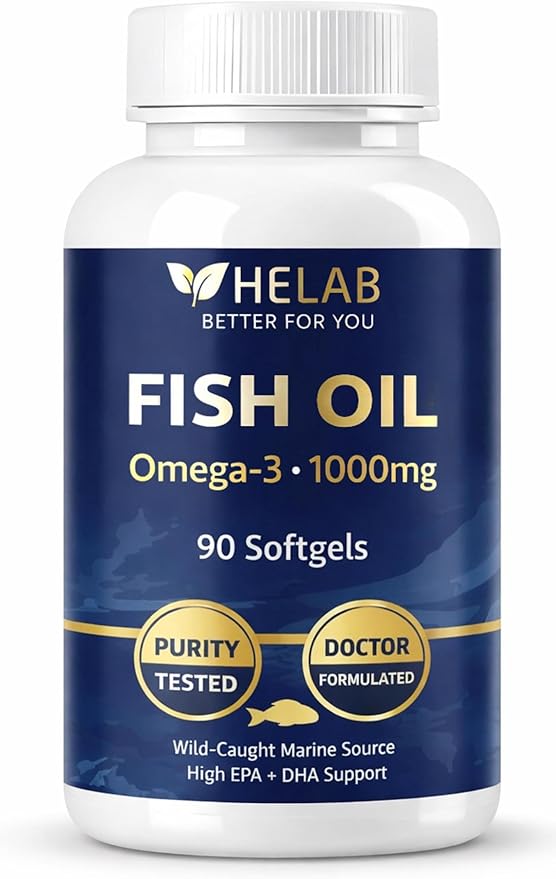 Omega 3 Fish Oil Supplementt (90 Count) Wild Caught Omega3 Fish Oil High EPA DHA Rich in Fatty Acid | Omega-3 Supplements for Women &amp Men | Purified Omega3 Fatty Acid Non-GMO Burpless Softgels