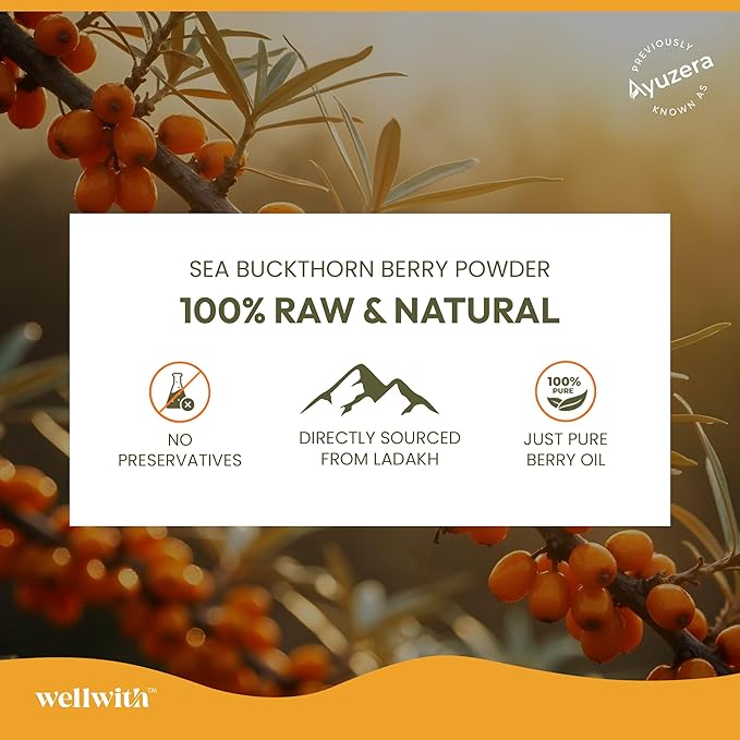 (Ayuzera Sea Buckthorn Berry Oil Vegan Omega 7 500mg 30 Softgels Capsules (Pack of 1) 15-Day Supply| Rich in Omega 3 6 7 &amp 9 for Muscle Bone Heart &amp Skin