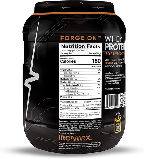 100% Hydrolyzed Whey Protein Isolate | 30g Protein 7.4 g BCAAs | Chocolate | Informed Sport Certified Banned Substance Free | Low Carb Keto Friendly Fast Absorbing Powder | 70 Servings