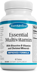 EuroMedica Essential Multivitamin - Dietary Supplement to Aid Bone Cardiovascular &amp Immune Health - Supplement with Chelated Minerals - Supplement with B-Vitamins &amp Vitamin C - 60 Tablets