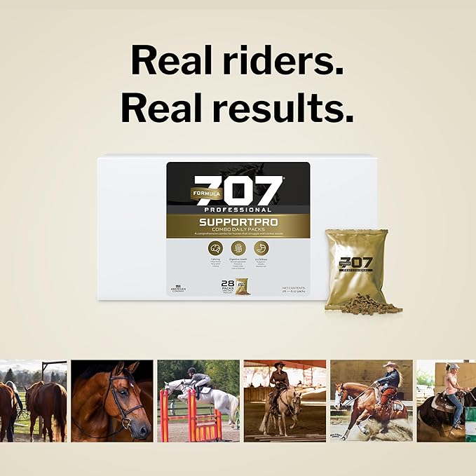Formula 707 Support Pro Daily Packs for Horses - 28 Day Supply - Calming Ulcer Support Hindgut Health Focus &amp Stress Relief