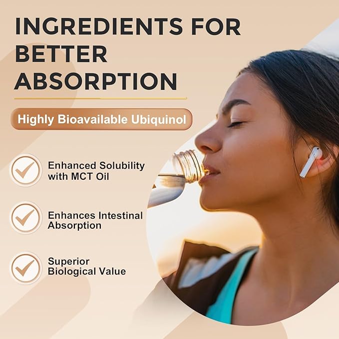ZEBORA Ubiquinol CoQ10 200mg Softgels 4-in-1 Powerful Antioxidant for Heart and Vascular Health Essential for Energy Production Max Absorption Active Form of CoQ10 120 Softgels (Pack of 2)