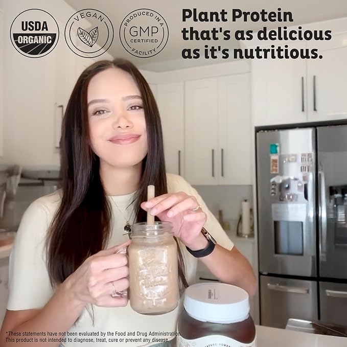 KOS Vegan Protein Powder Erythritol Free Chocolate - Organic Pea Protein Blend Plant Based Superfood Rich in Vitamins &amp Minerals - Keto Dairy Free - Meal Replacement for Women &amp Men 28 Ser