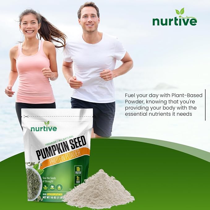 Pumpkin Seed Protein Powder - Packed with Essential Nutrients Fiber &amp Amino Acid - Plant Based Gluten Free Non- GMO- Ideal for Smoothies Baking and Cooking - 26 Servings (16 oz / 454g)