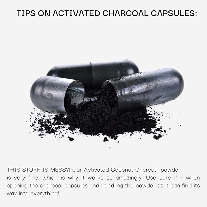 Schizandu Activated Coconut Charcoal Capsules- Supports Health - Vegan Organic Non-GMO No Additives - X-Large Bottle 210 Count - Pack of 2