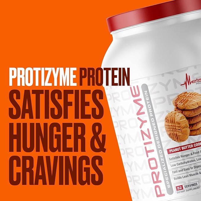 Metabolic Nutrition Protizyme 100% Whey Protein Powder High Protein Low Carb Low Fat Whey Protein Digestive Enzymes 24 Essential Vitamins and Minerals 4 Pound (52 ser)