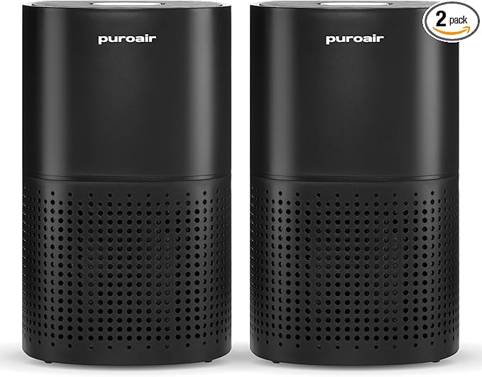 PuroAir 240 HEPA Air Purifiers for Home Large Rooms - Covers Up To 1000 Sq Ft - Filters Up To 99.9% of Pollutants Smoke Pollen Dust - Quiet HEPA Air Filter - Air Purifiers for Bedroom (2 Pack)