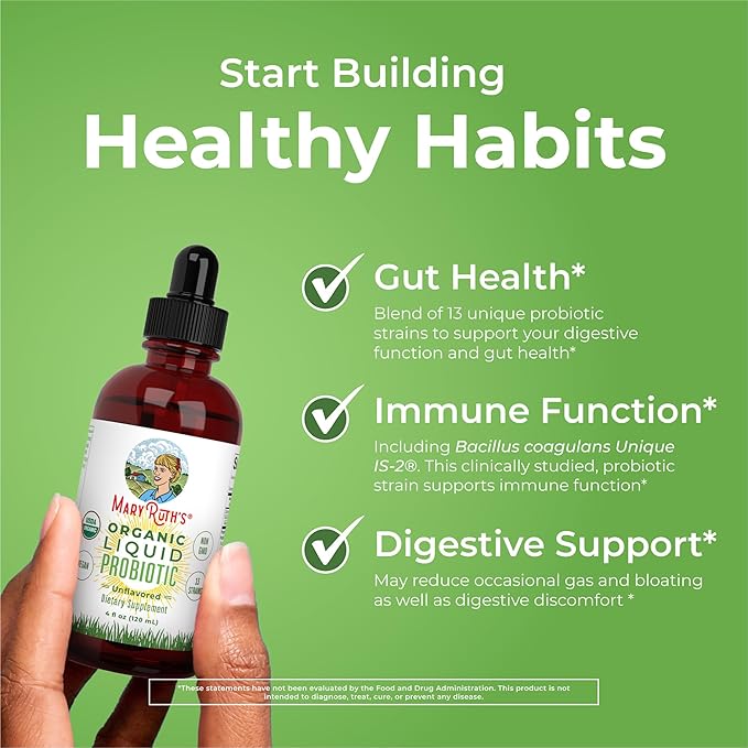 MaryRuth's Vitamin K2+D3 Gummies (Peach Mango &amp Apricot) &amp USDA Organic Probiotic Drops | Clean Label Project Verified® | Vitamins for Joint Support &amp Overall Health | Vegan Non-GMO Glu