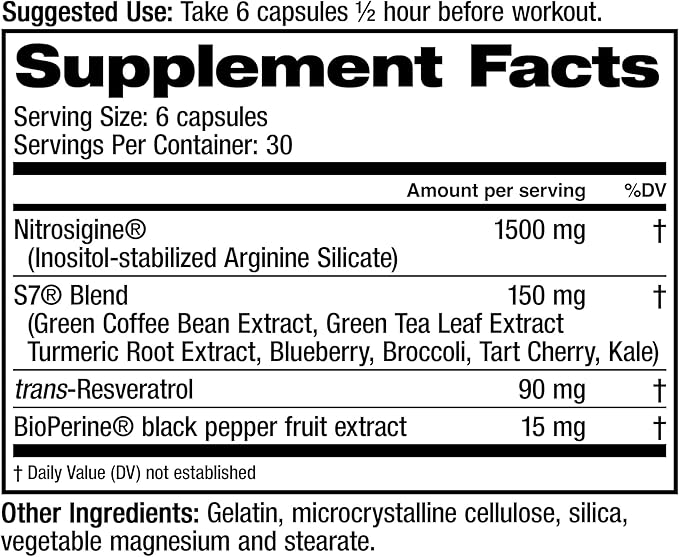Juvenon GoldMember Lift Nitric Oxide Supplement – Nitrosigine Trans-Resveratrol S7 Plant Blend BioPerine – Circulation Energy &amp Muscle Support – 180 Capsules