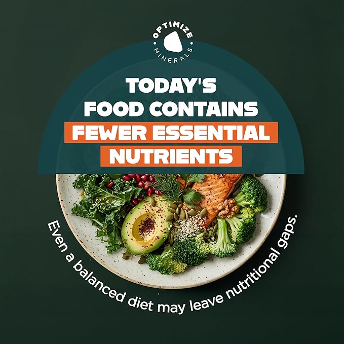 Optimize Minerals Multi Mineral - New Look Same Daily Formula - Magnesium Electrolytes &amp Trace Mineral Supplement Powder - Gluten Free Vitamins Drink for Optimal Wellness - Blood Orange 30 Servi