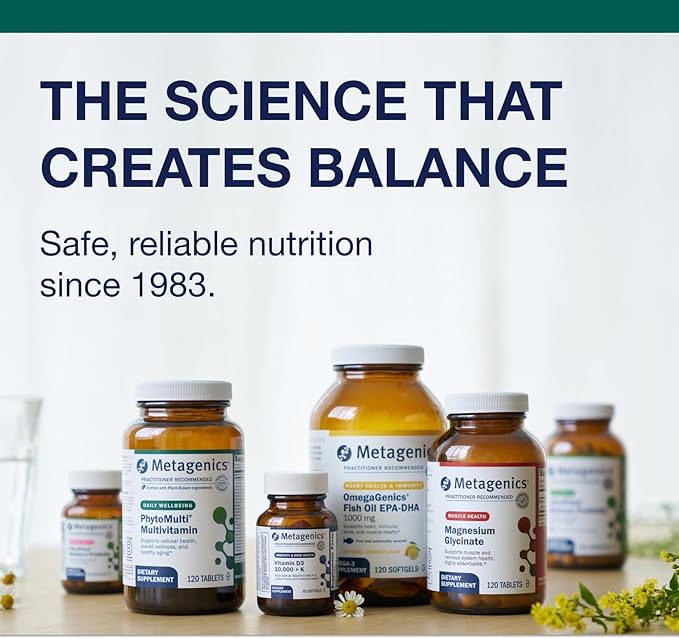 Metagenics Multigenics Multivitamin - Daily Multivitamin with Beta-Carotene Folic Acid Calcium &amp Magnesium - Supports Bone Heart Immune &amp Cellular Health* - Non-GMO Gluten-Free - 180 Tabl