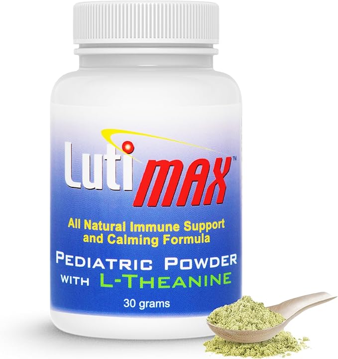 Lutimax Pediatric Powder Brain Supplement with Luteolin Rutin &amp LTheanine - Kids Memory Focus Muscle &amp Immune Support Brain Supplement - Nootropic Antioxidants for Brain Health Support 100