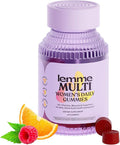 Lemme Women's Multivitamin Gummies Daily Nutritional Support with Vitamins A C D E Biotin Folic Acid Zinc &amp Inositol Bone Brain Skin &amp Immune Health Raspberry Orange 30-Day Supply