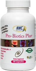 NWC Naturals Pro-Biotics Plus Natural Probiotics for Men Women and Kids Immune System Support Vegetarian Supplement Supports Good Digestive Health Probiotic and Prebiotic 90 Capsules