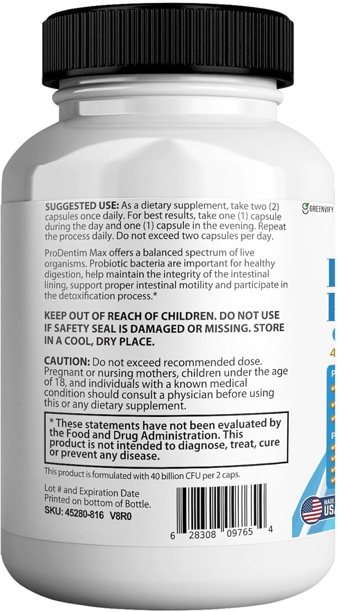 DentalSmile ProbioticMax Advanced Oral Probiotic Supplement 40 Billion CFU 60 Capsules Gluten Free (2)