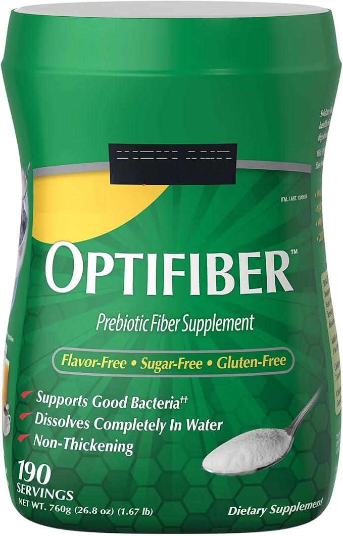 Prebiotic Fiber Supplement with Opti Fiber - Soluble Wheat Dextrin Powder for Digestive Health - Grit-Free Dissolves Completely in Water Sugar-Free &amp Non-GMO - 190 Servings