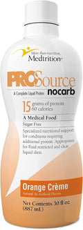 Liquid Collagen Peptides Type I III 15 Grams Protein per Oz. |Prosource NoCarb Orange Crème Bottle Medtrition|
