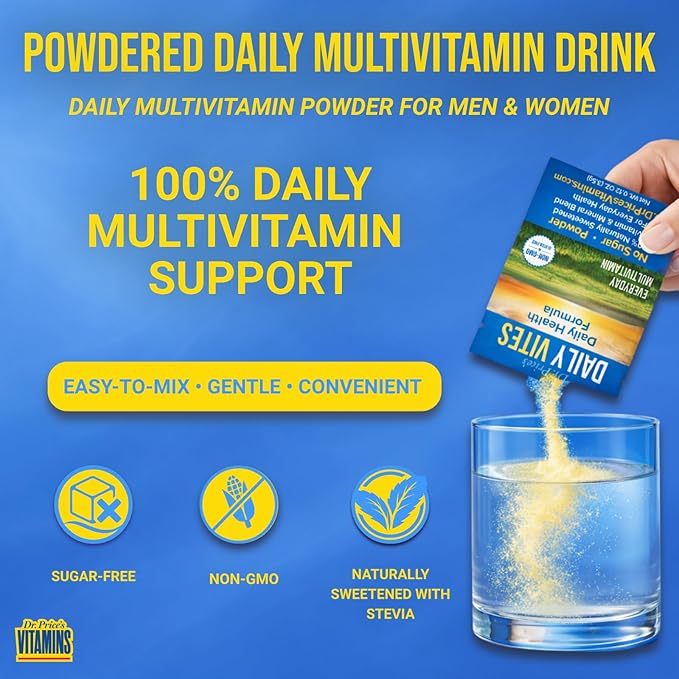 Dr. Price's Multivitamin for Women and Men | Tropical 30 Servings | Daily Supplement Powder with Vitamin C B Complex &amp Minerals | Sugar Free Drink Mix | Doctor-Formulated Made in USA Non GMO