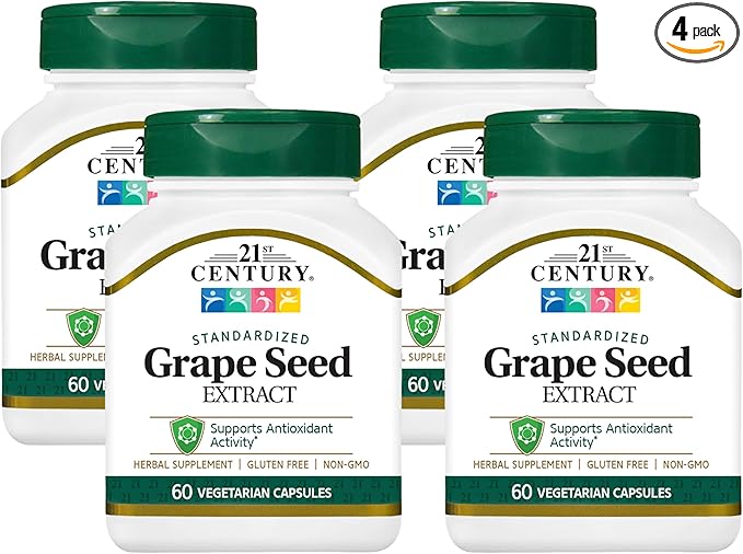 21st Century Grape Seed Extract Veg Capsules 60 Count (21378) (Pack of 4)