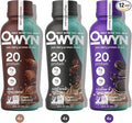 OWYN Only What You Need Protein Shake Variety Pack Dark Chocolate Cold Brew Coffee Cookies and Creamless 20g Protein 4g Sugar 3g Fiber Dairy Free Plant Based Protein Drink 12 CT