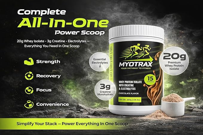 Whey Protein Isolate Protein Powder with Creatine &amp Electrolytes – 20g Protein 3g Creatine Monohydrate – Sugar Free Keto Friendly – Chocolate – 15 Servings