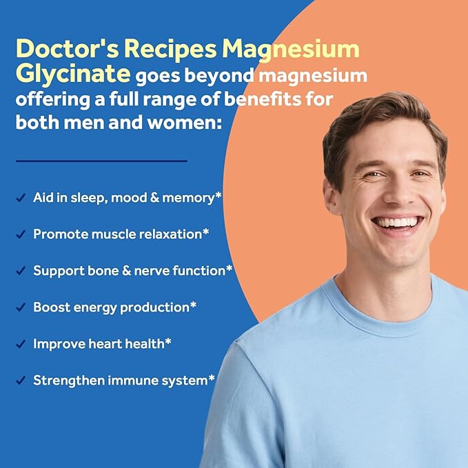 Doctor's Recipes Women's Probiotic 50 Billion CFU Strains 60 Capsules and Magnesium Glycinate 420mg with Vitamin B6 &amp D3