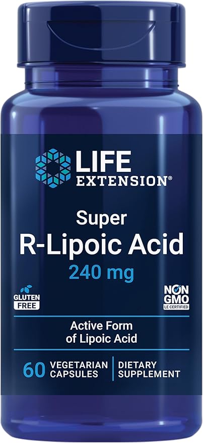 Life Extension Super R-Lipoic Acid – Healthy Aging oxidative Stress Defense – with 240 mg of Active R-Form of R-Lipoic Acid – Gluten-Free – Non-GMO – Vegetarian – 60 Capsules